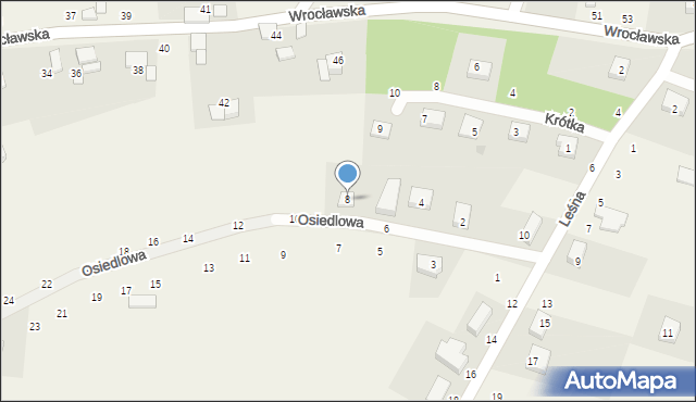 Pierwoszów, Osiedlowa, 8, mapa Pierwoszów