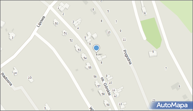 Pieszyce, Osiedle Górskie, 7, mapa Pieszyce