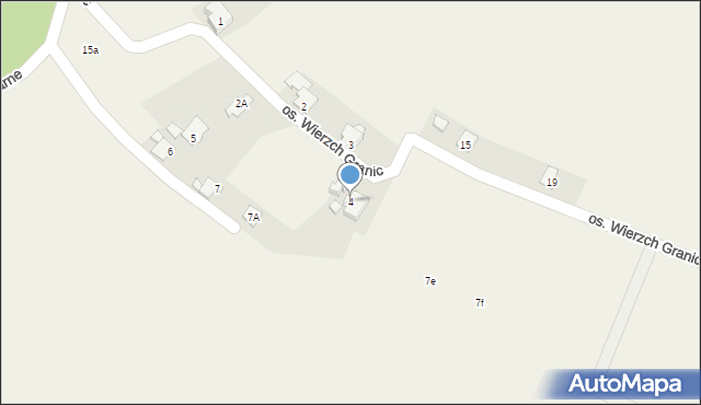 Pietrzykowice, Osiedle Wierzch Granic, 4, mapa Pietrzykowice