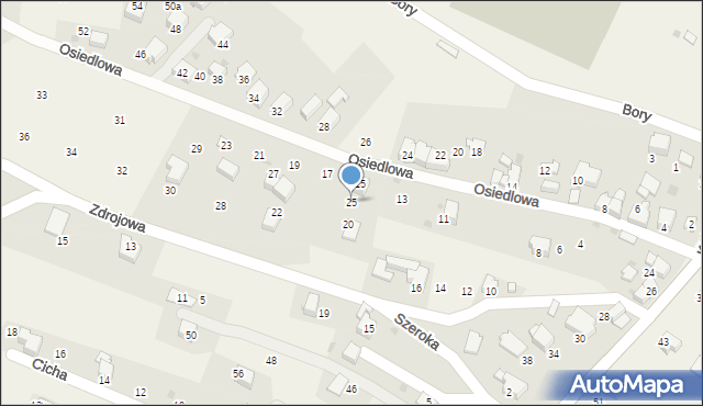 Pietrzykowice, Osiedlowa, 25, mapa Pietrzykowice