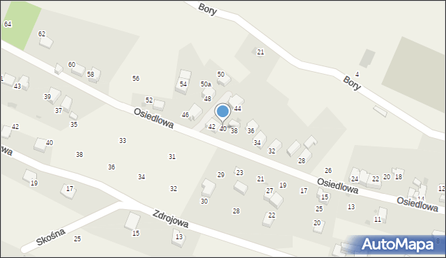 Pietrzykowice, Osiedlowa, 40, mapa Pietrzykowice