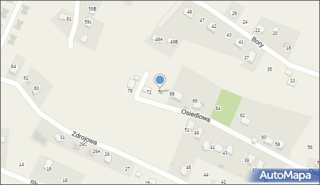 Pietrzykowice, Osiedlowa, 70, mapa Pietrzykowice