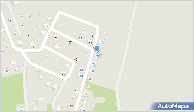Pilica, Osiedle Wilcze Doły, 28, mapa Pilica