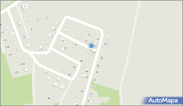 Pilica, Osiedle Wilcze Doły, 66, mapa Pilica