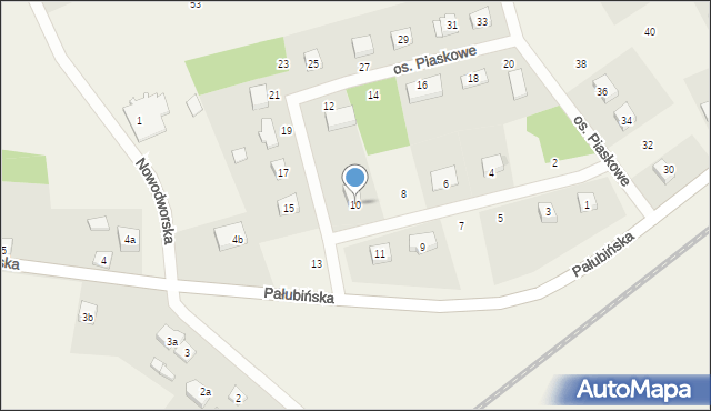 Pinczyn, Osiedle Piaskowe, 10, mapa Pinczyn