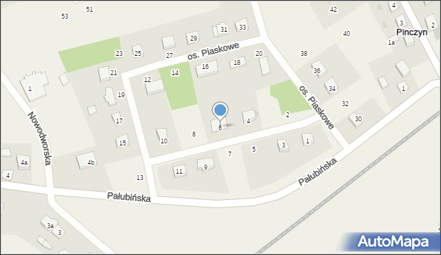 Pinczyn, Osiedle Piaskowe, 6, mapa Pinczyn