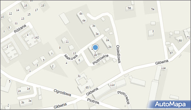 Piotrowice, Osiedlowa, 1a, mapa Piotrowice