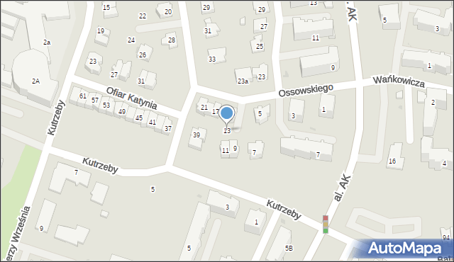 Płock, Ossowskiego Henryka, 13, mapa Płock