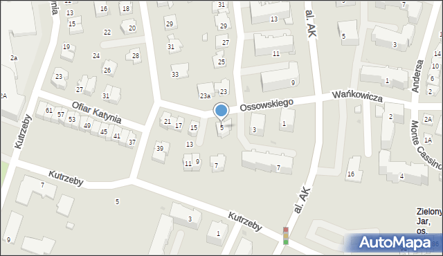Płock, Ossowskiego Henryka, 5, mapa Płock