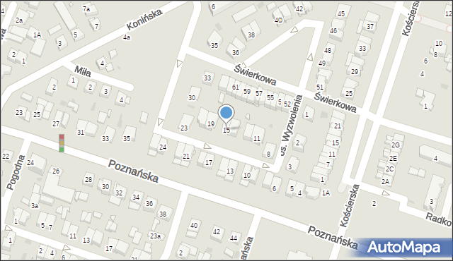 Pniewy, Osiedle Wyzwolenia, 15, mapa Pniewy