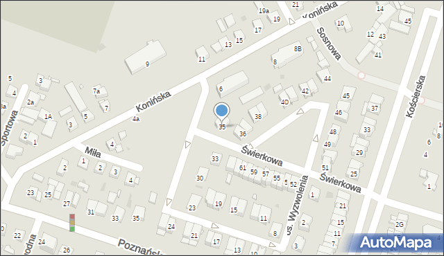 Pniewy, Osiedle Wyzwolenia, 35, mapa Pniewy