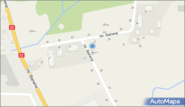 Podanin, Osiedle Barwne, 25, mapa Podanin