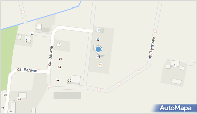 Podanin, Osiedle Tęczowe, 43, mapa Podanin