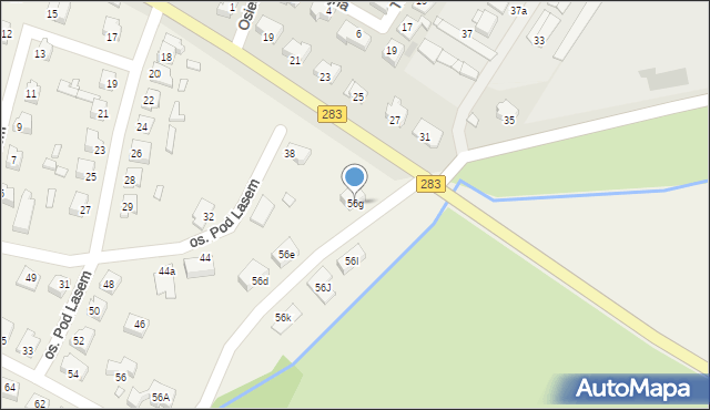Podbrzezie Dolne, Osiedle Pod Lasem, 56g, mapa Podbrzezie Dolne