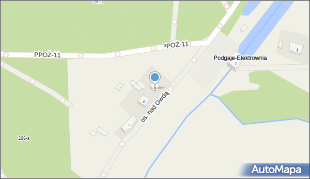Podgaje, Osiedle nad Gwdą, 5, mapa Podgaje