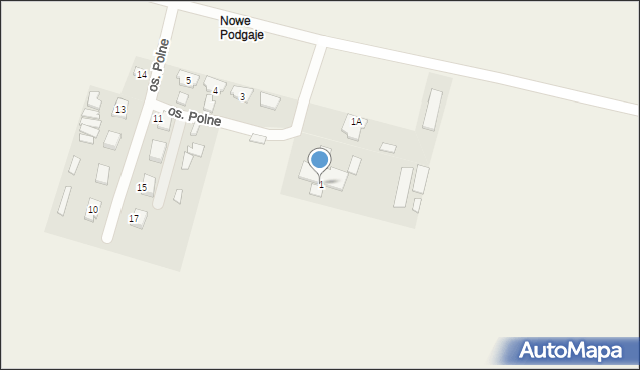 Podgaje, Osiedle Polne, 1, mapa Podgaje