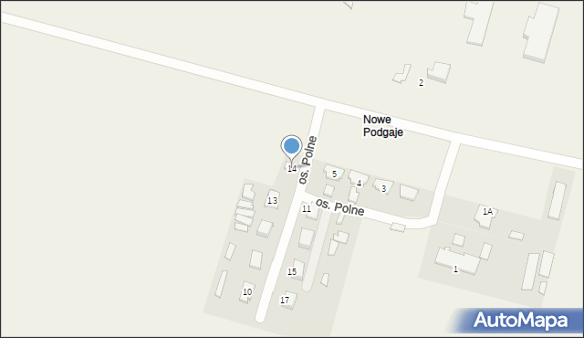 Podgaje, Osiedle Polne, 14, mapa Podgaje