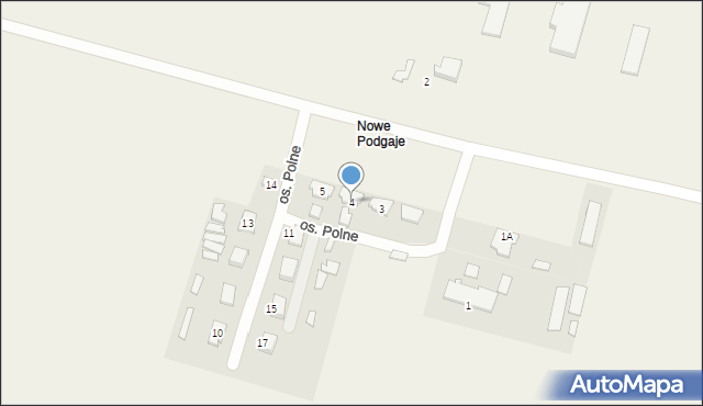 Podgaje, Osiedle Polne, 4, mapa Podgaje