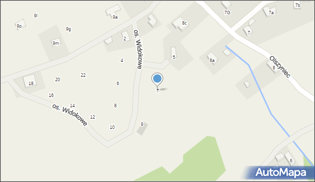 Podlesie, Osiedle Widokowe, 7, mapa Podlesie