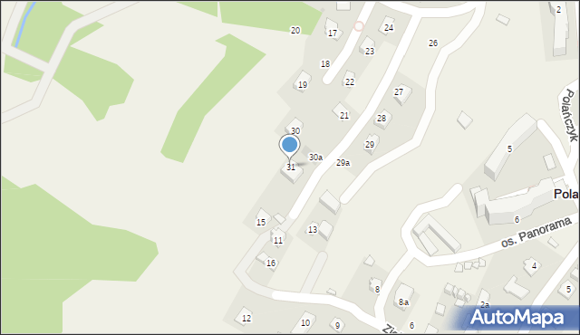 Polańczyk, Osiedle na Górce, 31, mapa Polańczyk