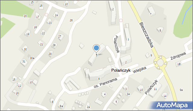 Polańczyk, Osiedle Panorama, 5, mapa Polańczyk