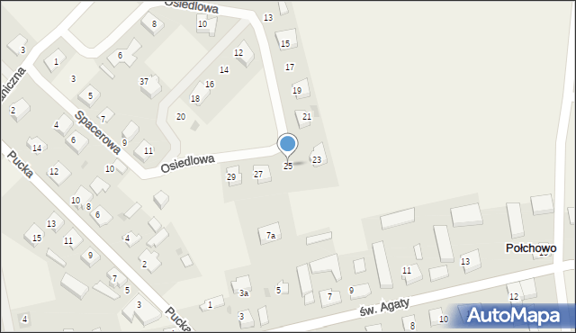 Połchowo, Osiedlowa, 25, mapa Połchowo