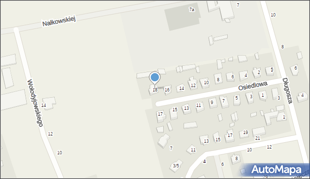 Popów, Osiedlowa, 18, mapa Popów