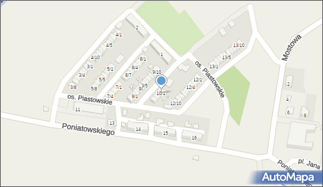 Porajów, Osiedle Piastowskie, 10/1, mapa Porajów