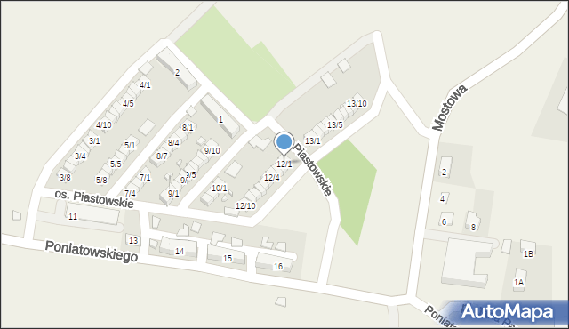 Porajów, Osiedle Piastowskie, 12/1, mapa Porajów