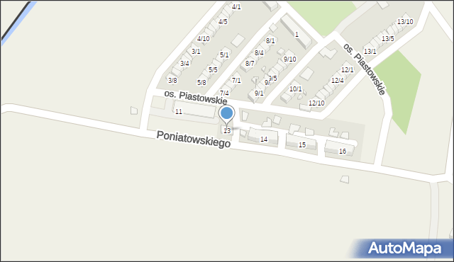 Porajów, Osiedle Piastowskie, 13, mapa Porajów