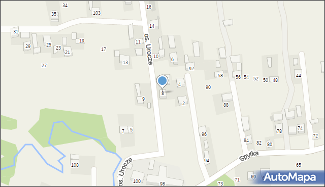 Poręba Spytkowska, Osiedle Urocze, 8, mapa Poręba Spytkowska