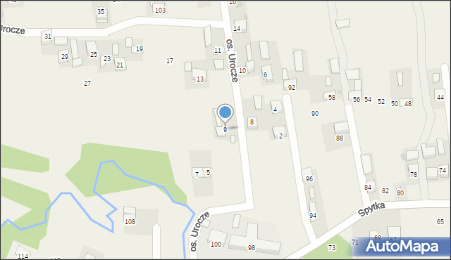 Poręba Spytkowska, Osiedle Urocze, 9, mapa Poręba Spytkowska