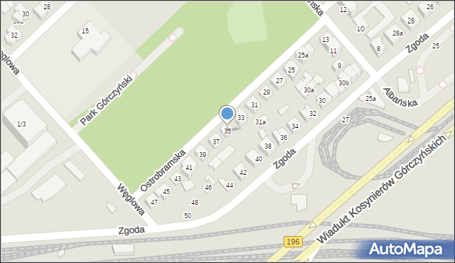 Poznań, Ostrobramska, 35, mapa Poznania