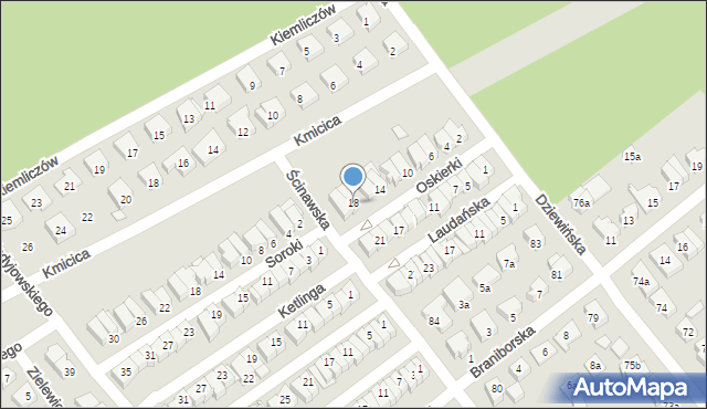 Poznań, Oskierki, 18, mapa Poznania