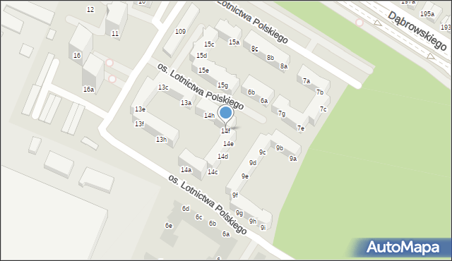 Poznań, Osiedle Lotnictwa Polskiego, 14f, mapa Poznania