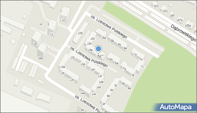 Poznań, Osiedle Lotnictwa Polskiego, 15g, mapa Poznania