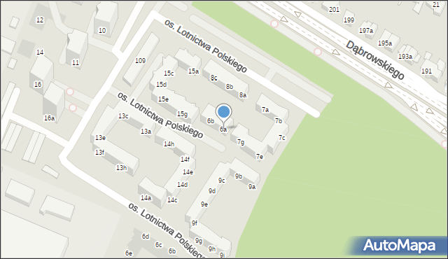 Poznań, Osiedle Lotnictwa Polskiego, 6a, mapa Poznania