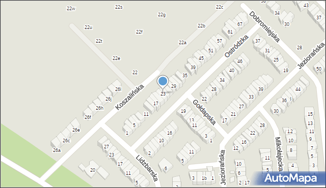 Poznań, Ostródzka, 23, mapa Poznania