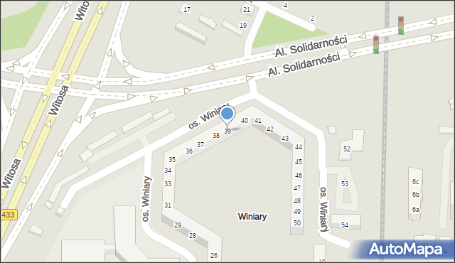 Poznań, Osiedle Winiary, 39, mapa Poznania