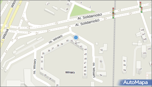 Poznań, Osiedle Winiary, 42, mapa Poznania