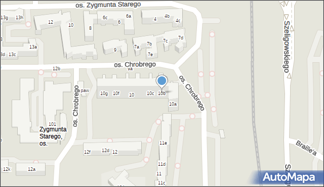Poznań, Osiedle Króla Bolesława Chrobrego, 10b, mapa Poznania