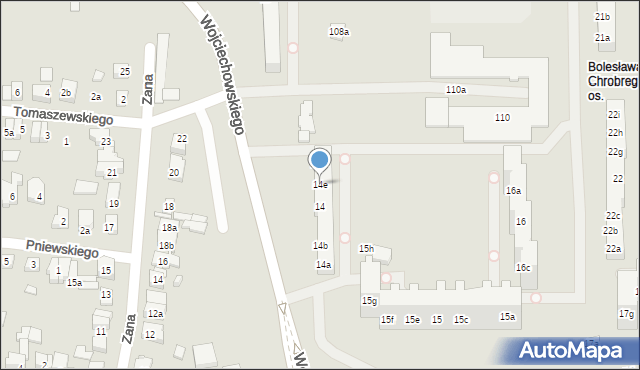 Poznań, Osiedle Króla Bolesława Chrobrego, 14e, mapa Poznania