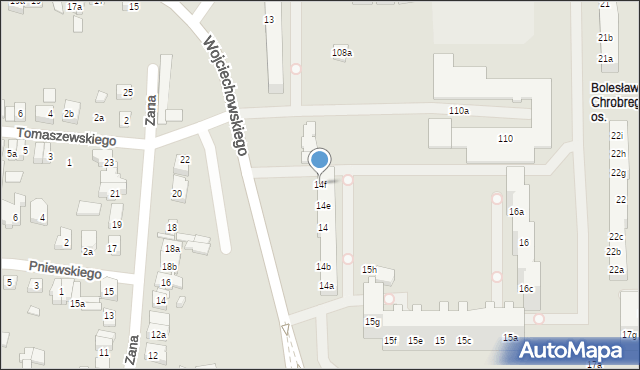 Poznań, Osiedle Króla Bolesława Chrobrego, 14f, mapa Poznania