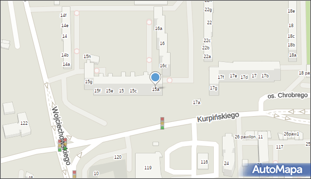 Poznań, Osiedle Króla Bolesława Chrobrego, 15a, mapa Poznania