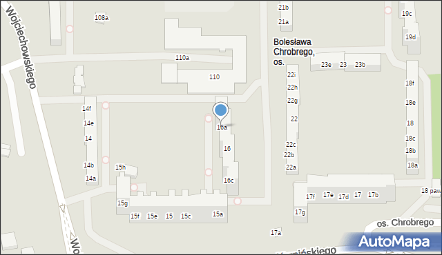 Poznań, Osiedle Króla Bolesława Chrobrego, 16a, mapa Poznania