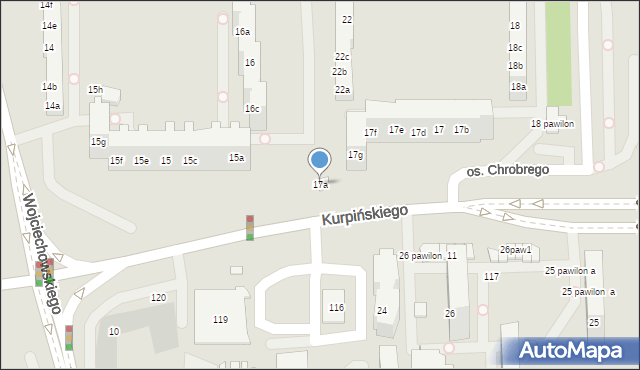 Poznań, Osiedle Króla Bolesława Chrobrego, 17a, mapa Poznania