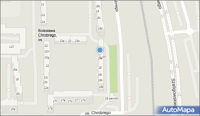 Poznań, Osiedle Króla Bolesława Chrobrego, 18e, mapa Poznania