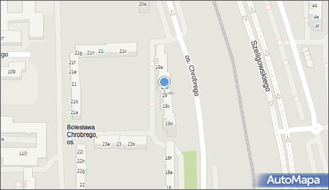 Poznań, Osiedle Króla Bolesława Chrobrego, 19, mapa Poznania