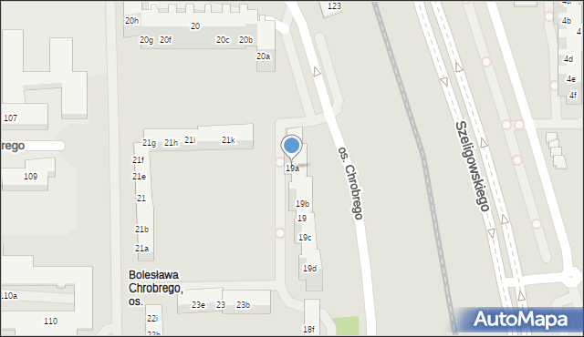 Poznań, Osiedle Króla Bolesława Chrobrego, 19a, mapa Poznania