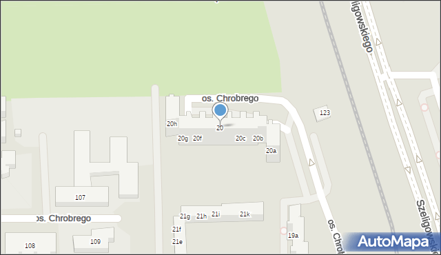 Poznań, Osiedle Króla Bolesława Chrobrego, 20, mapa Poznania